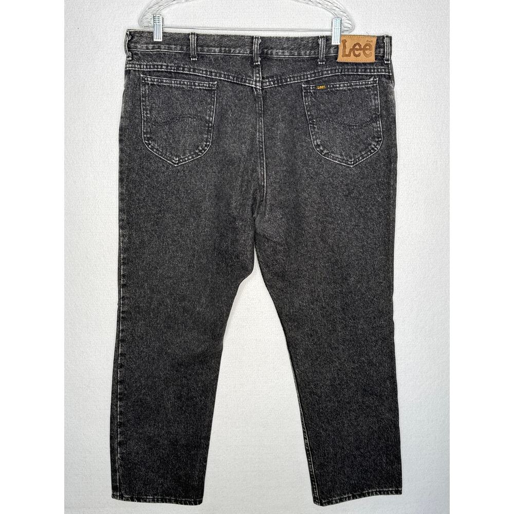 1990s Lee Black Denim Jeans USA Made 42x29 Vintage - Picture 2 of 11